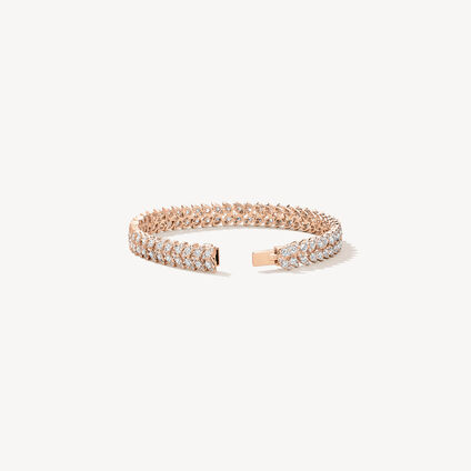 Aerial Double Dewdrop Line Bracelet , 18K Rose Gold, large