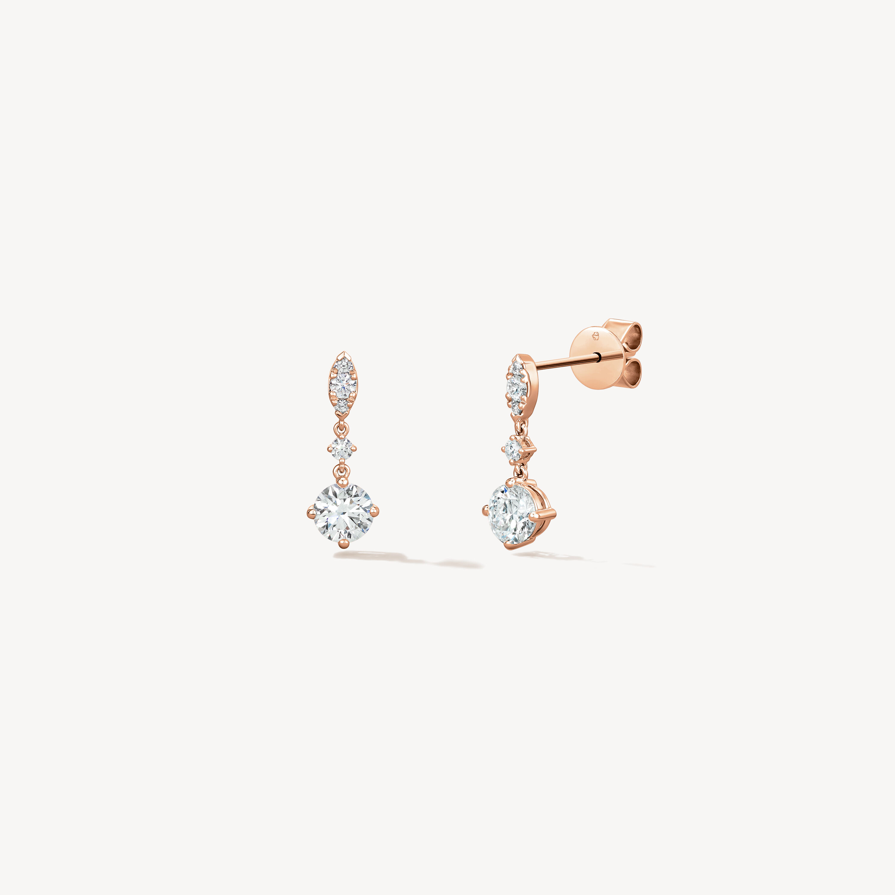 Aerial Petite Drop Earrings, 18K Rose Gold, large