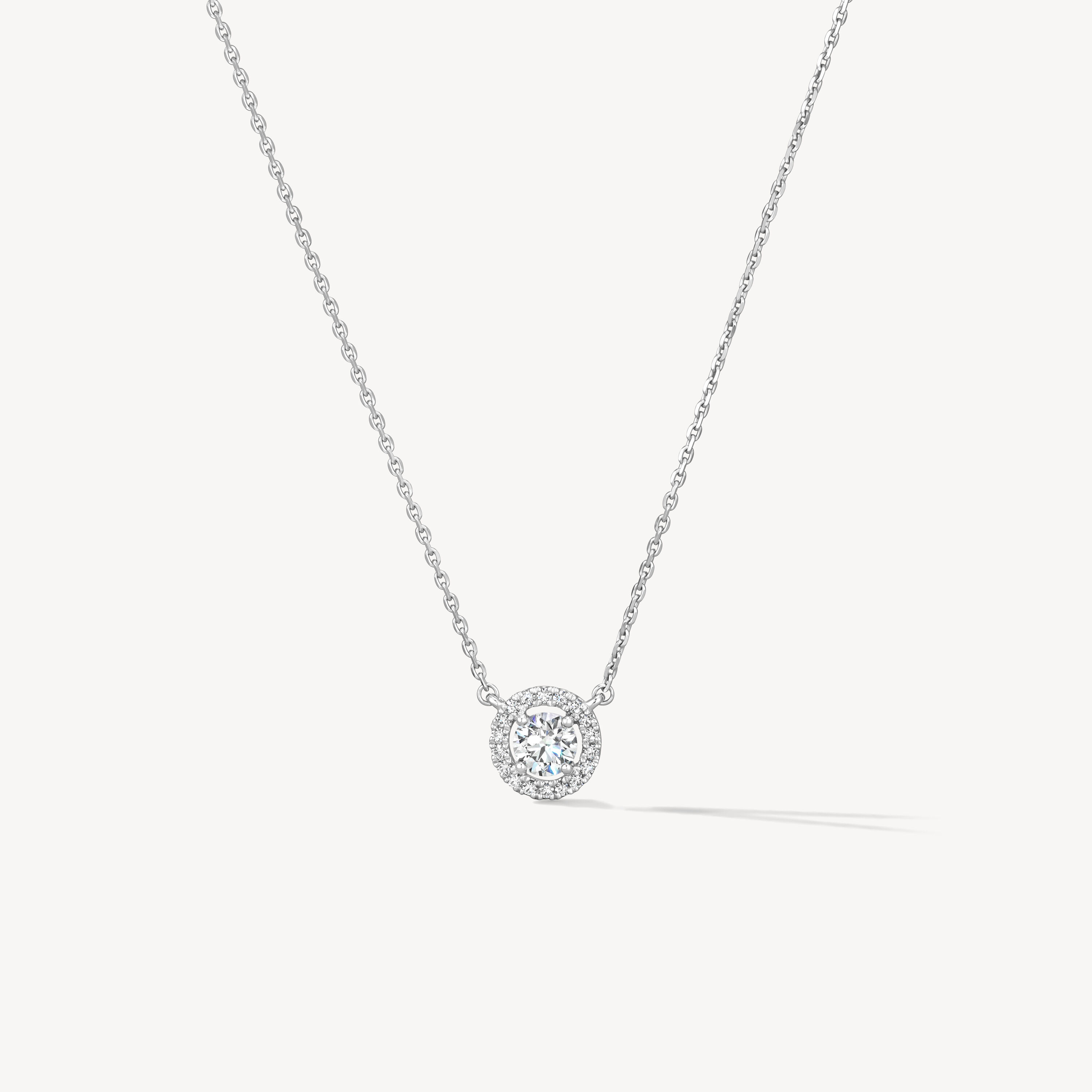Joy Circle Pendant Necklace, 18K White Gold, large