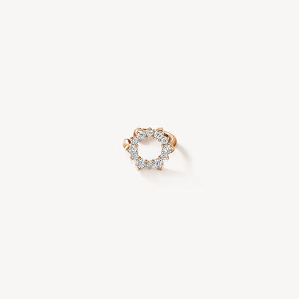 Aerial Open Sunburst 钻石耳夹, 18K 玫瑰金, large