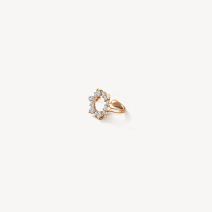 Aerial Open Sunburst 钻石耳夹, 18K 玫瑰金, large