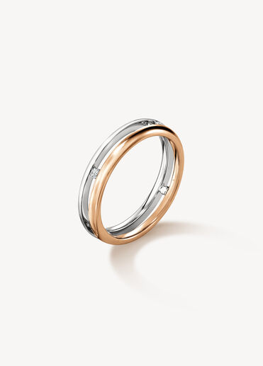 LOVE Floating Diamond Wedding Band, 18K Rose Gold w/Platinum LOVE Floating Diamond Wedding Band, 18K Rose Gold w/Platinum, large