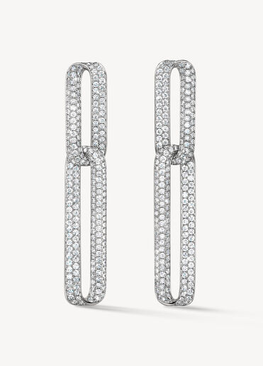 INSIDE/OUT Pavé Link Earrings, 18K White Gold INSIDE/OUT Pavé Link Earrings, 18K White Gold, large