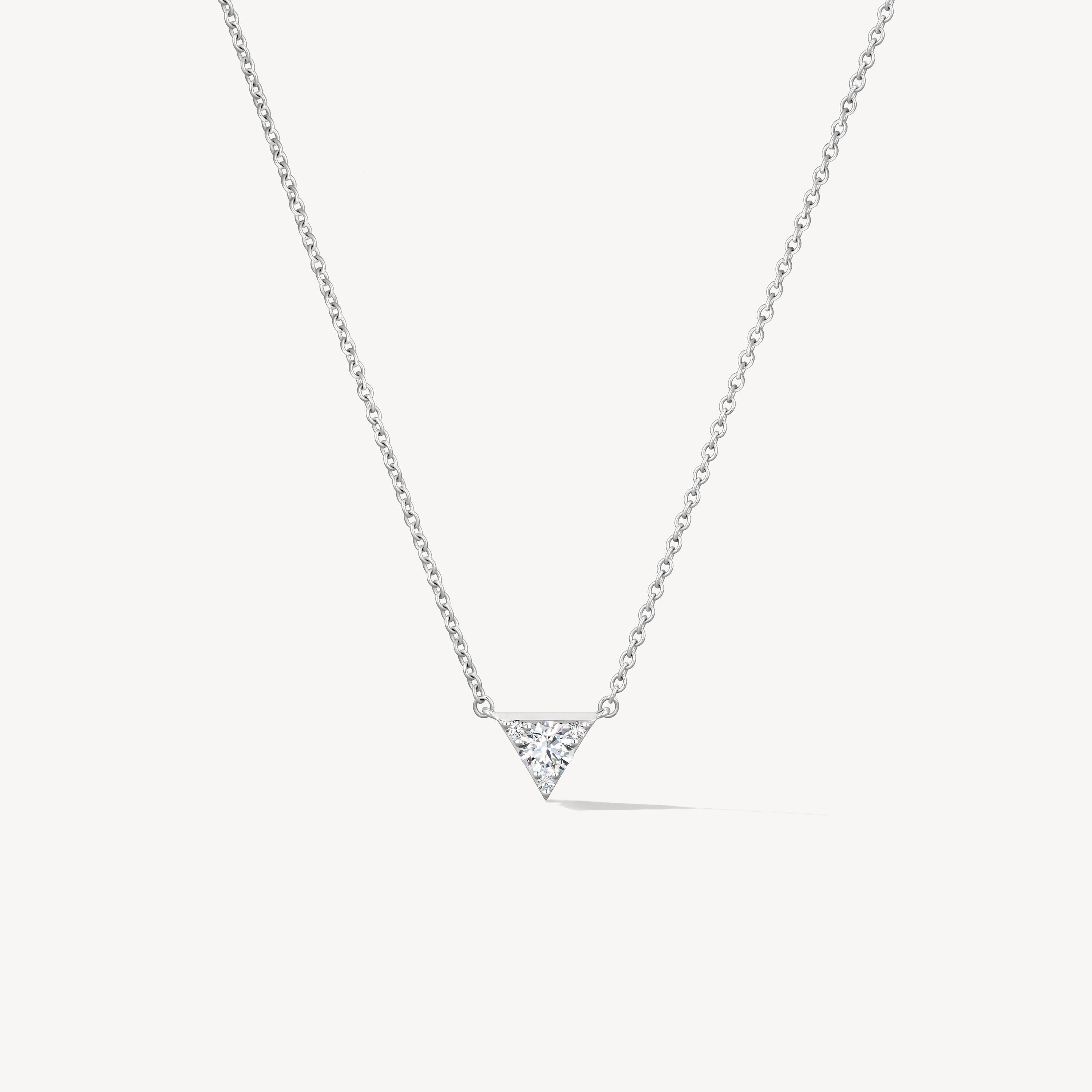 Triplicity Triangle 钻石项链, 18K 白金, large