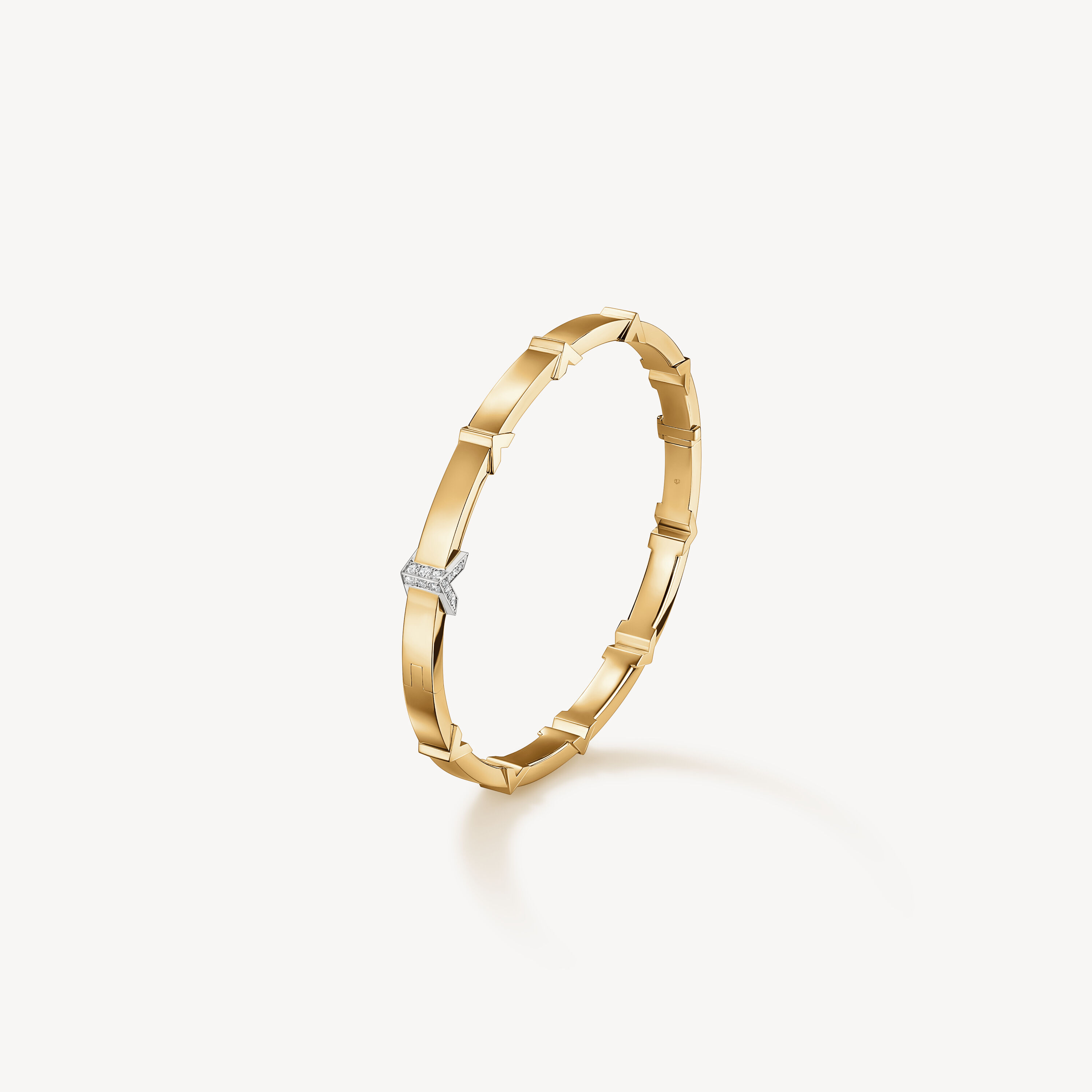 Copley Architectural Bangle, 18K White Gold & Yellow Gold, large