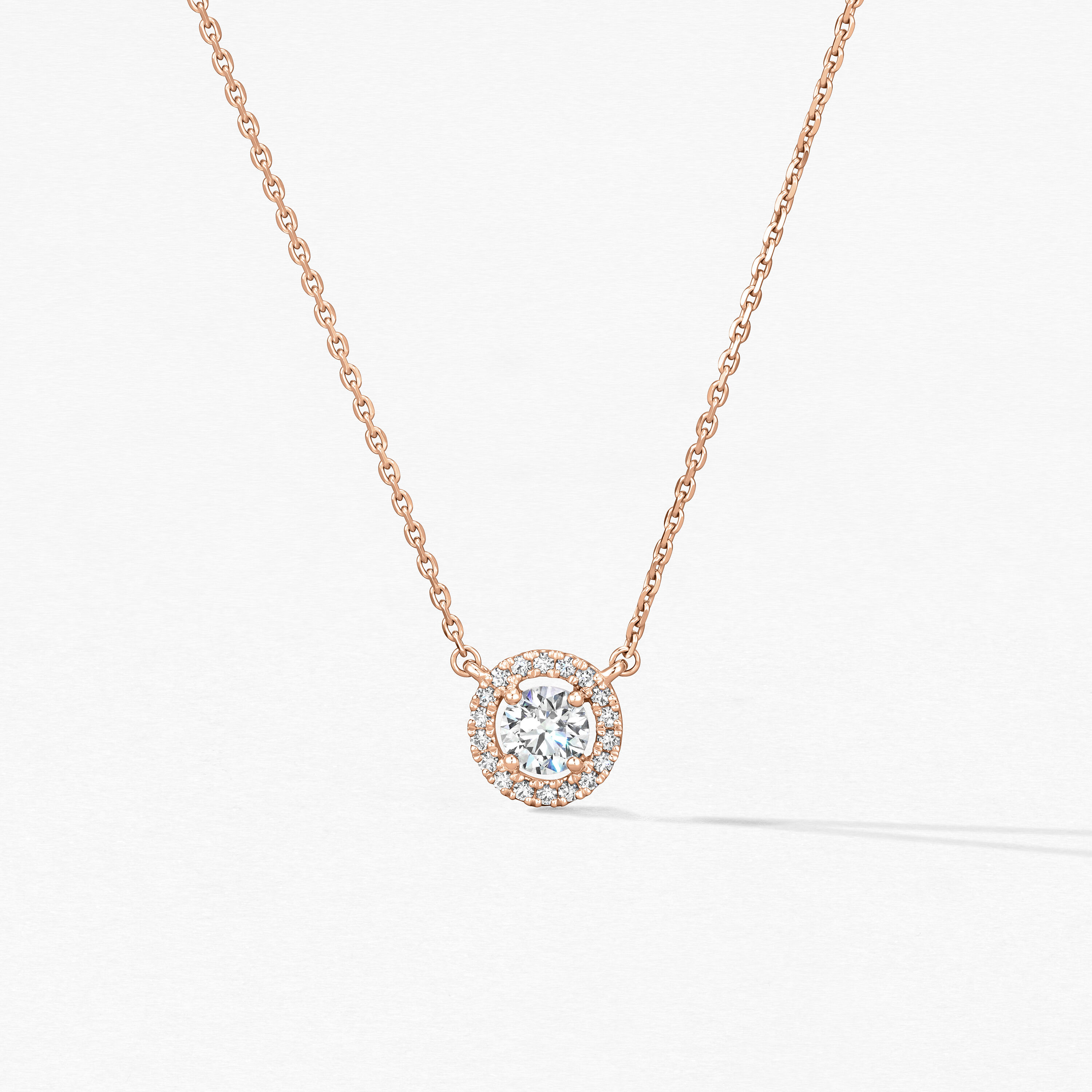 Joy Circle 钻石项链, 18K 玫瑰金, large