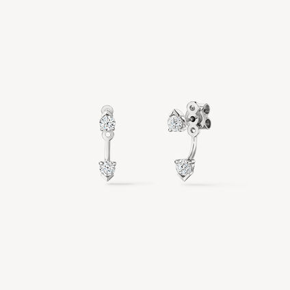 Aerial Floating 钻石耳环, 18K 白金, large