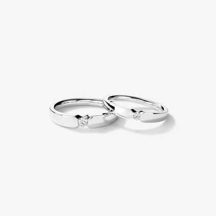 Diagonal Wedding Band, 18K White Gold, large