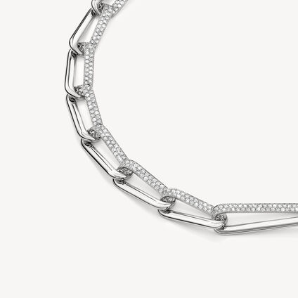 INSIDE/OUT Elongated Diamond Link Necklace, 18K White Gold INSIDE/OUT Elongated Diamond Link Necklace, 18K White Gold, large