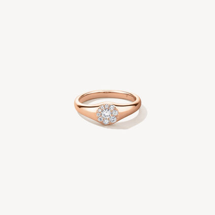Tessa Circle Signet 钻石戒指, 18K 玫瑰金, large