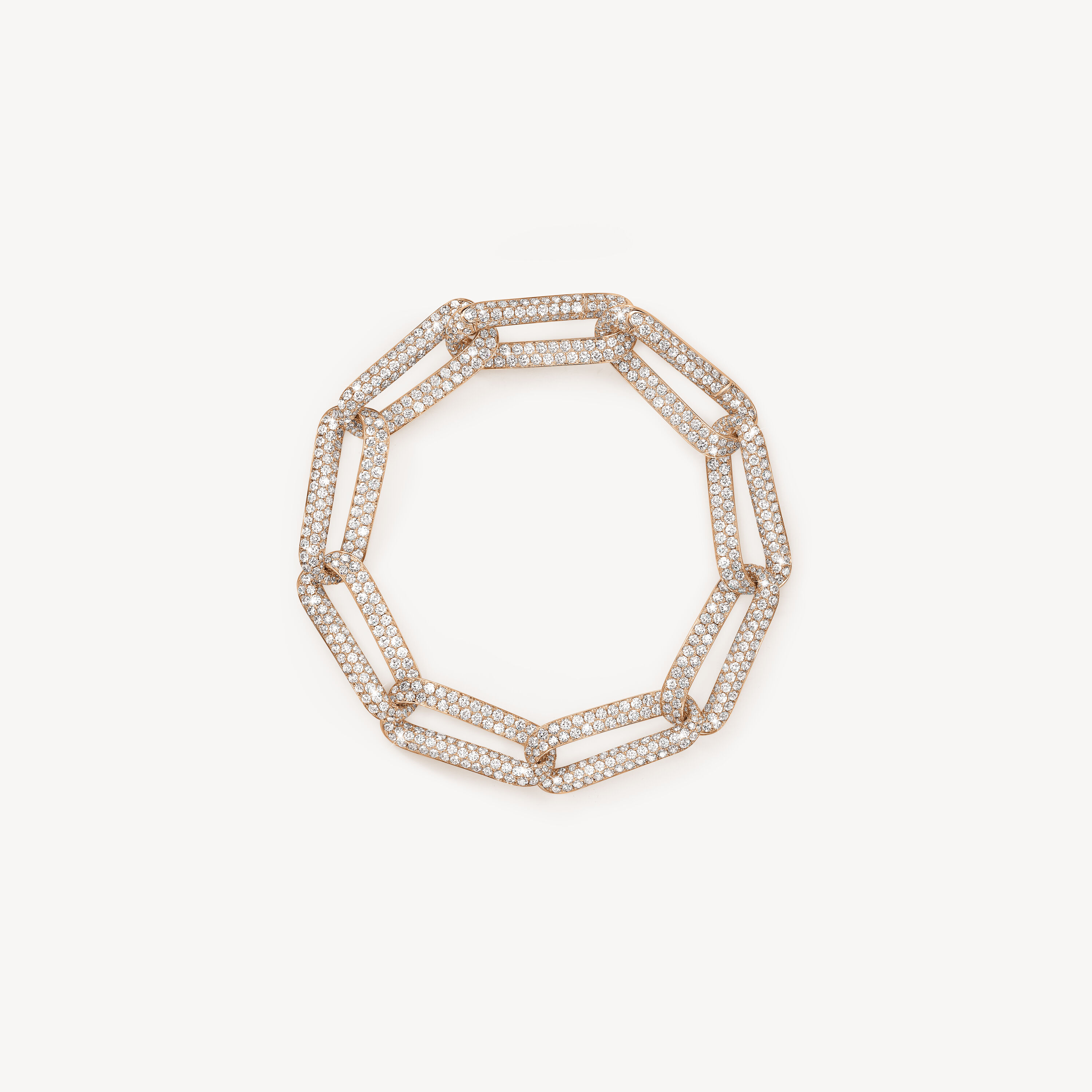 INSIDE/OUT 链式密镶钻石手链, 18K 玫瑰金, large