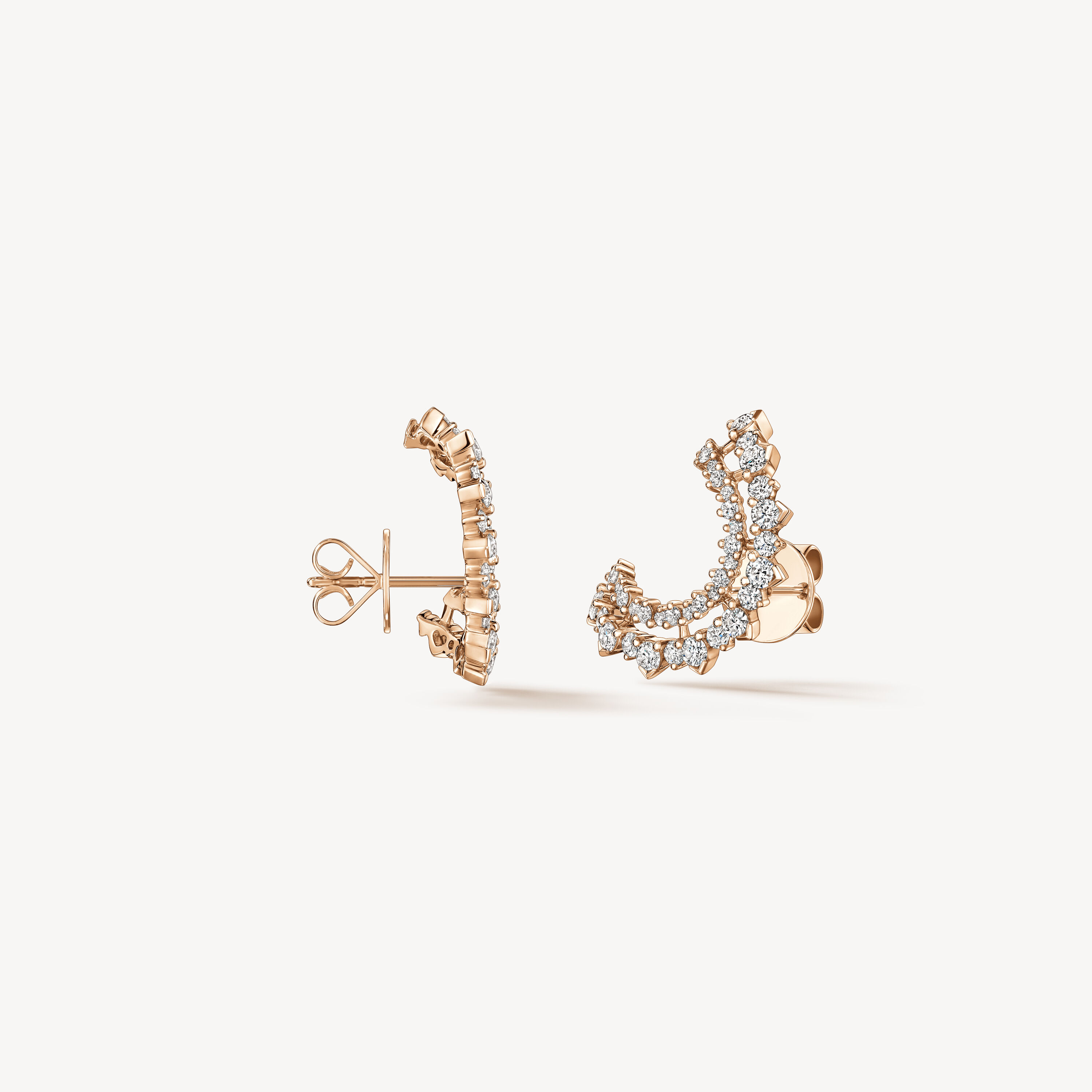 Aerial Double Sunrise Earrings - Small, 18K Rose Gold, large