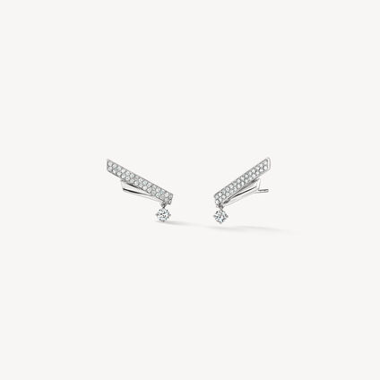 INSIDE/OUT Diamond Flip Climber Earrings, 18K White Gold, large