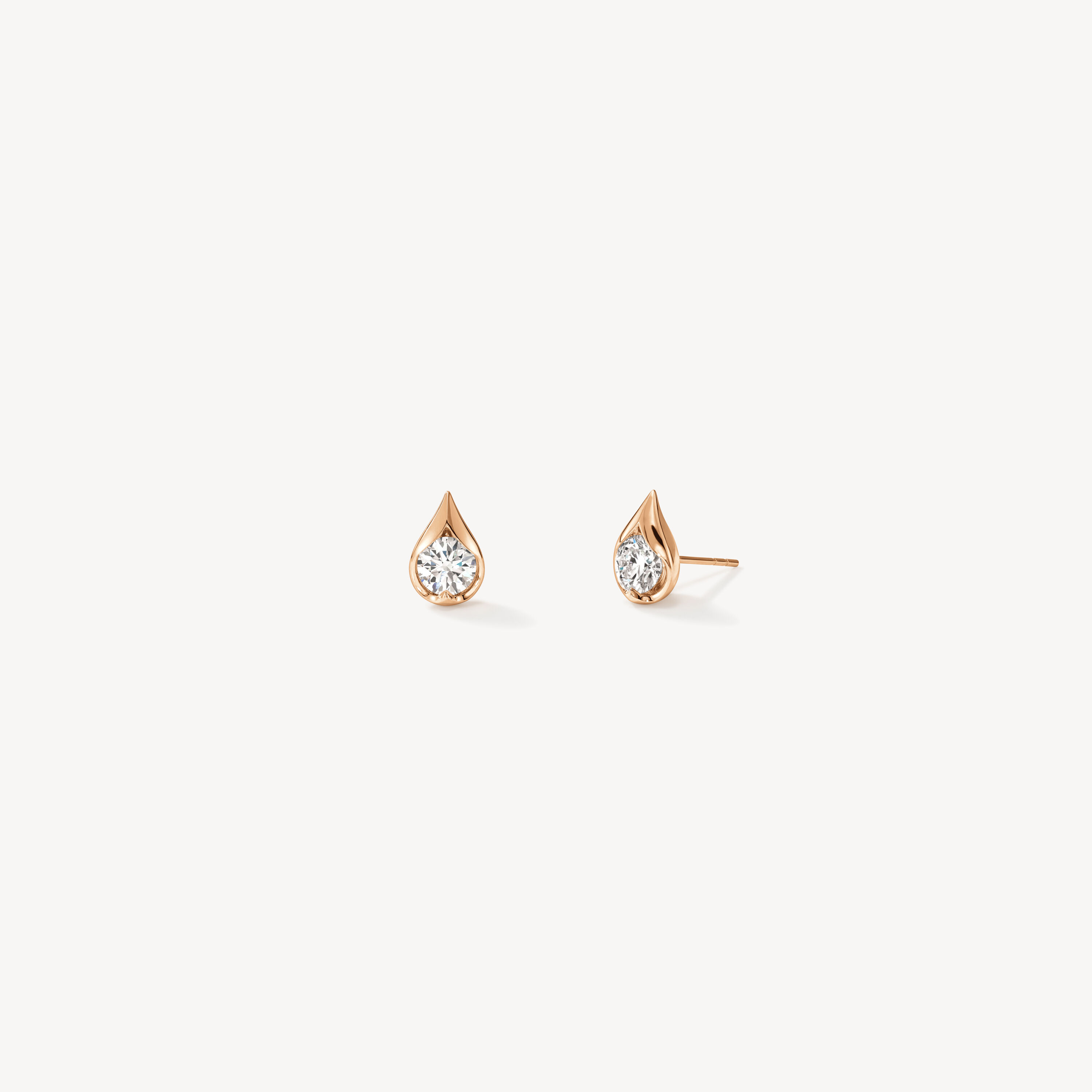 LU Droplet Studs, 18K Rose Gold, large