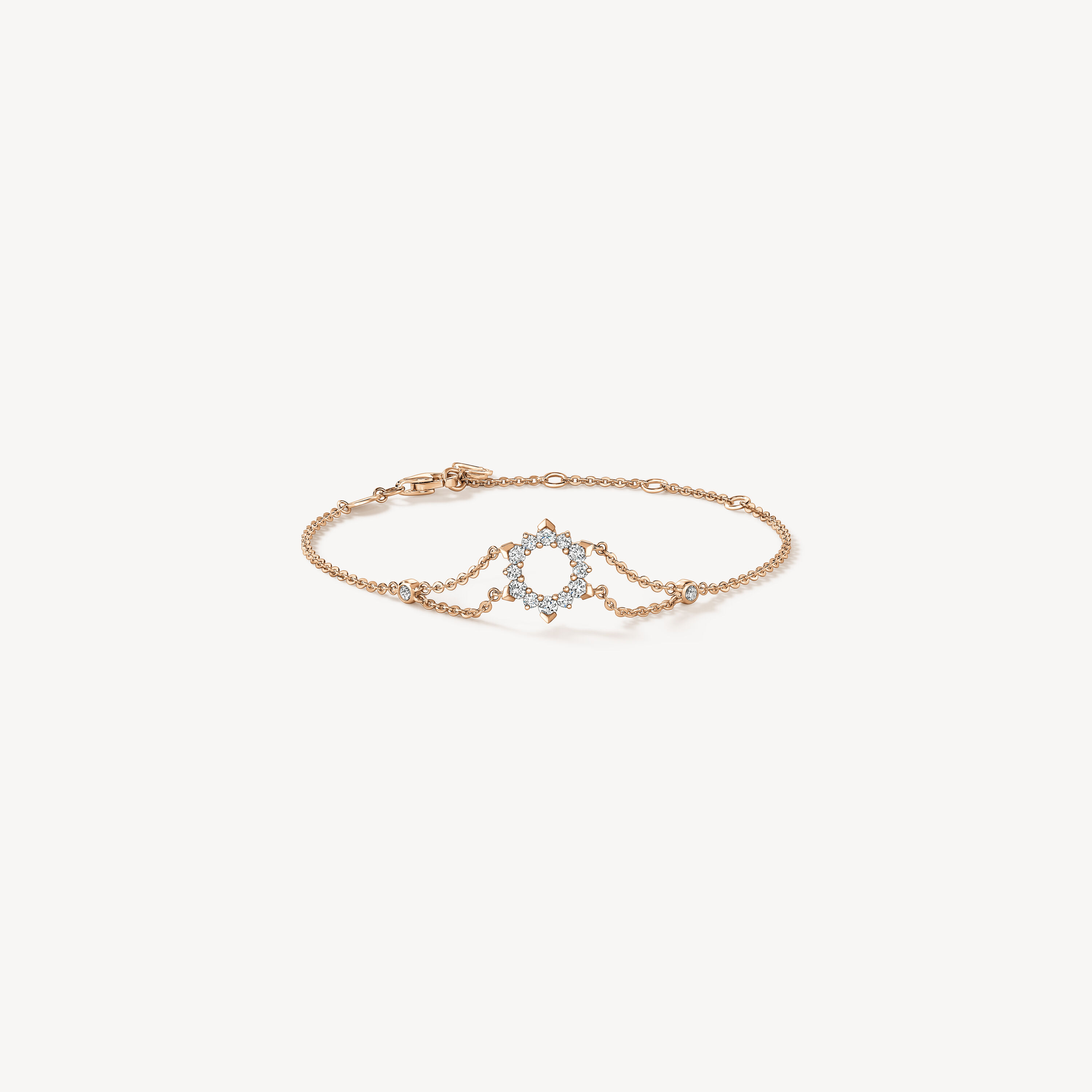 Aerial Open Sunburst Bracelet, 18K Rose Gold, large