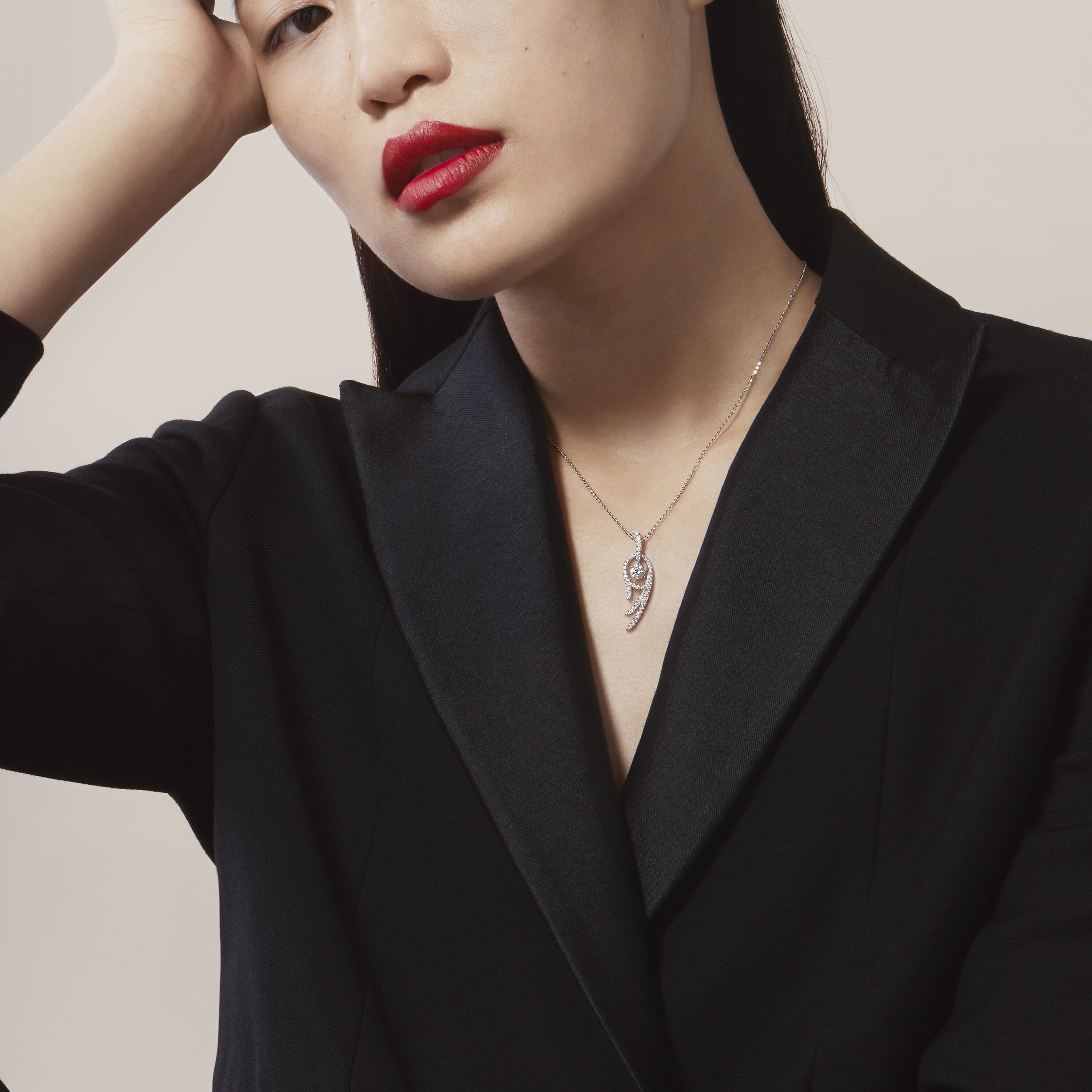 Vela Twisted 钻石项链, 18K 黄金, large