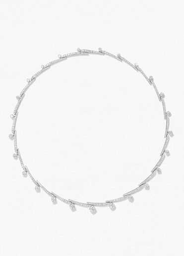 Vela Crossover Pavé Necklace,  Vela Crossover Pavé Necklace, , large