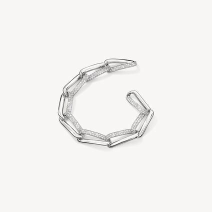 INSIDE/OUT Diamond Link Bracelet, 18K White Gold, large