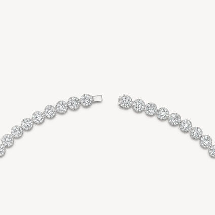 Tessa Line Necklace, 18K White Gold, large