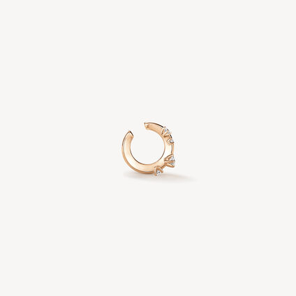 BARRE 系列钻石耳夹, 18K 玫瑰金, large