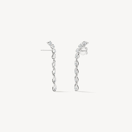 LU Droplet Stiletto Earrings, Small, 18K White Gold, large