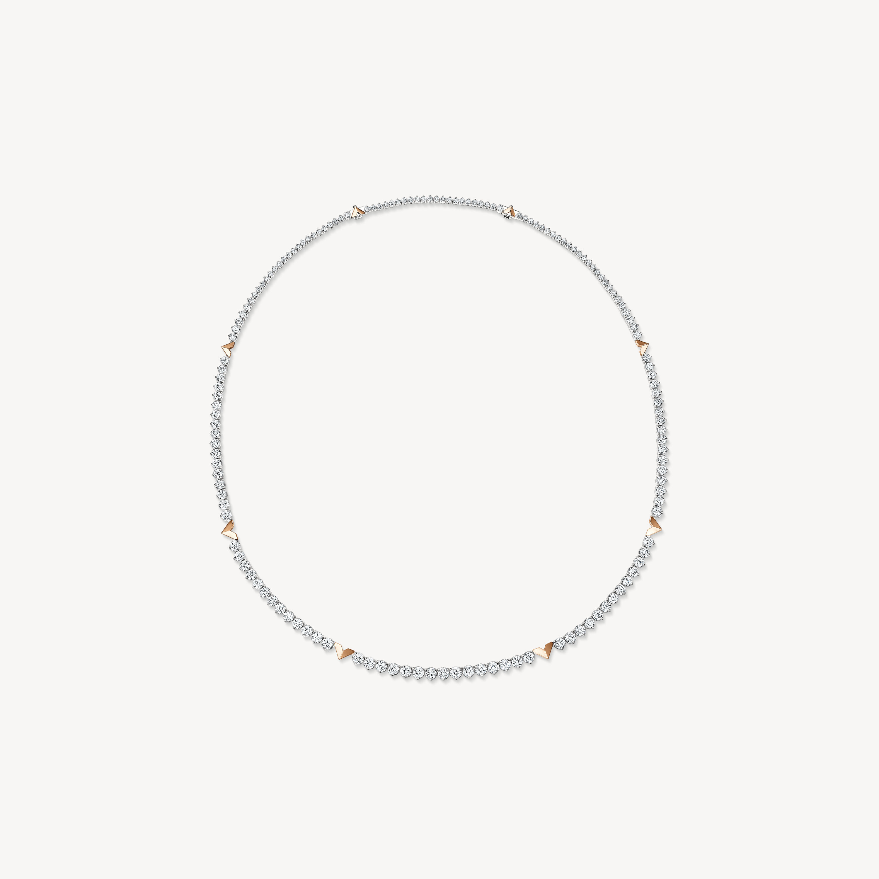Copley Line 钻石项链, 18K 白金和玫瑰金, large