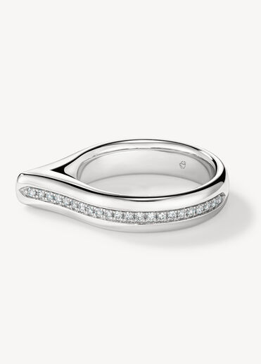 LU Diamond Band, 18K White Gold LU Diamond Band, 18K White Gold, large