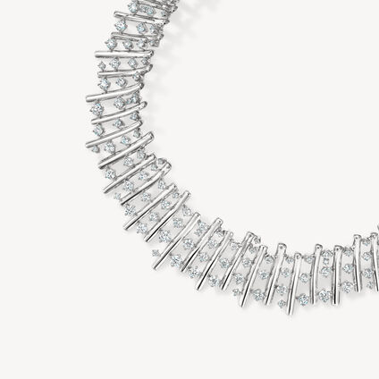 BARRE Multi-Row Choker, 18K White Gold, large