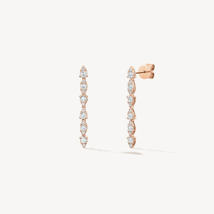 Aerial Dewdrop Stiletto Earrings, 18K Rose Gold, large