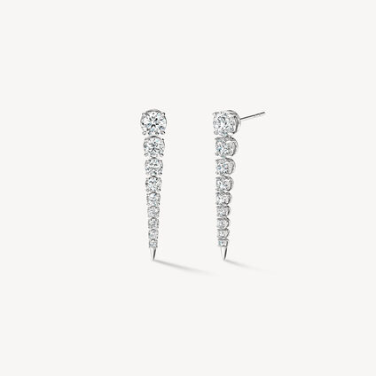 Icicle Diamond Drop Earrings, 18K White Gold Icicle Diamond Drop Earrings, 18K White Gold, large