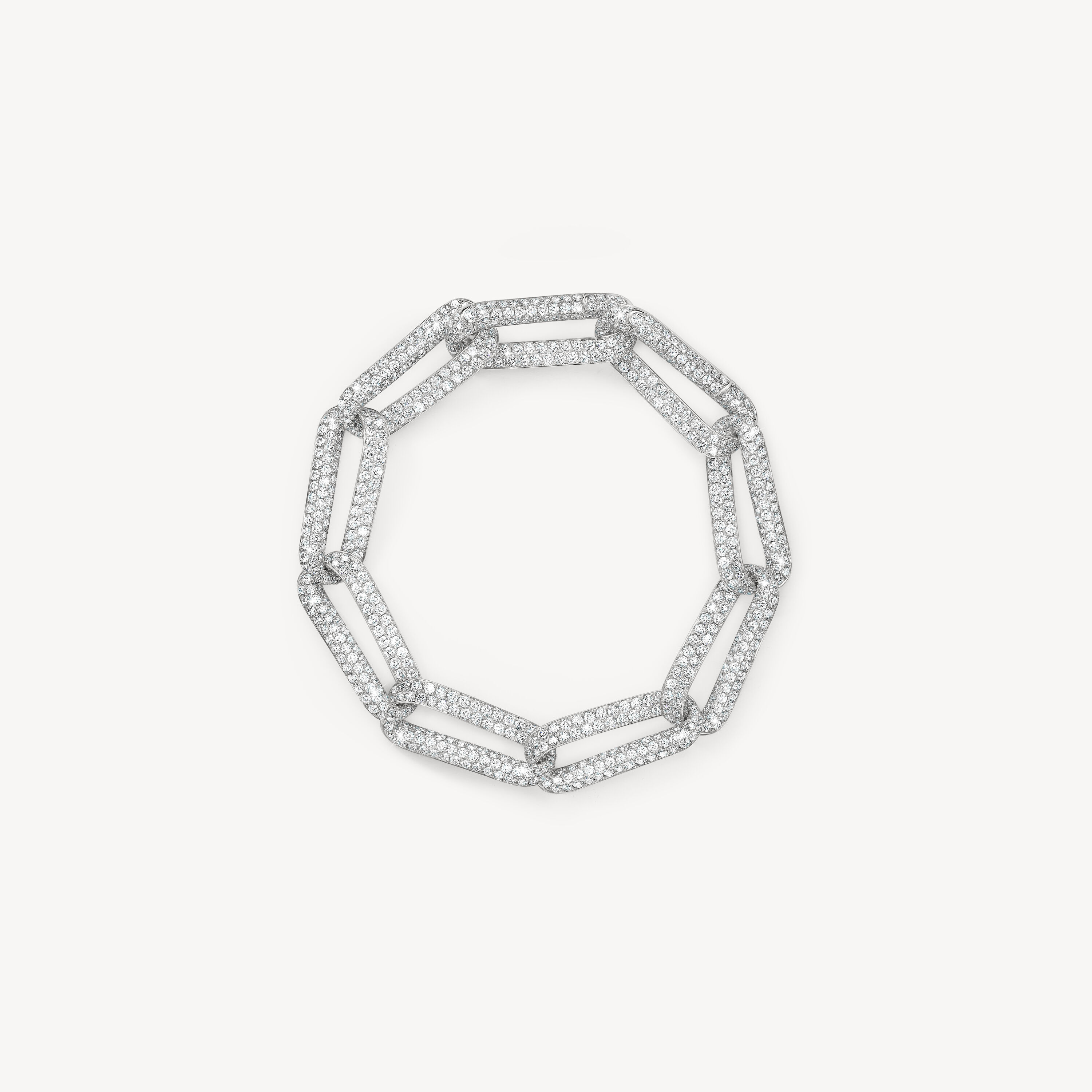 INSIDE/OUT 链式密镶钻石手链, 18K 白金, large
