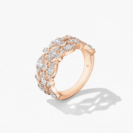 HOF Regal Bezel Triple 钻石戒指, 18K 玫瑰金, large