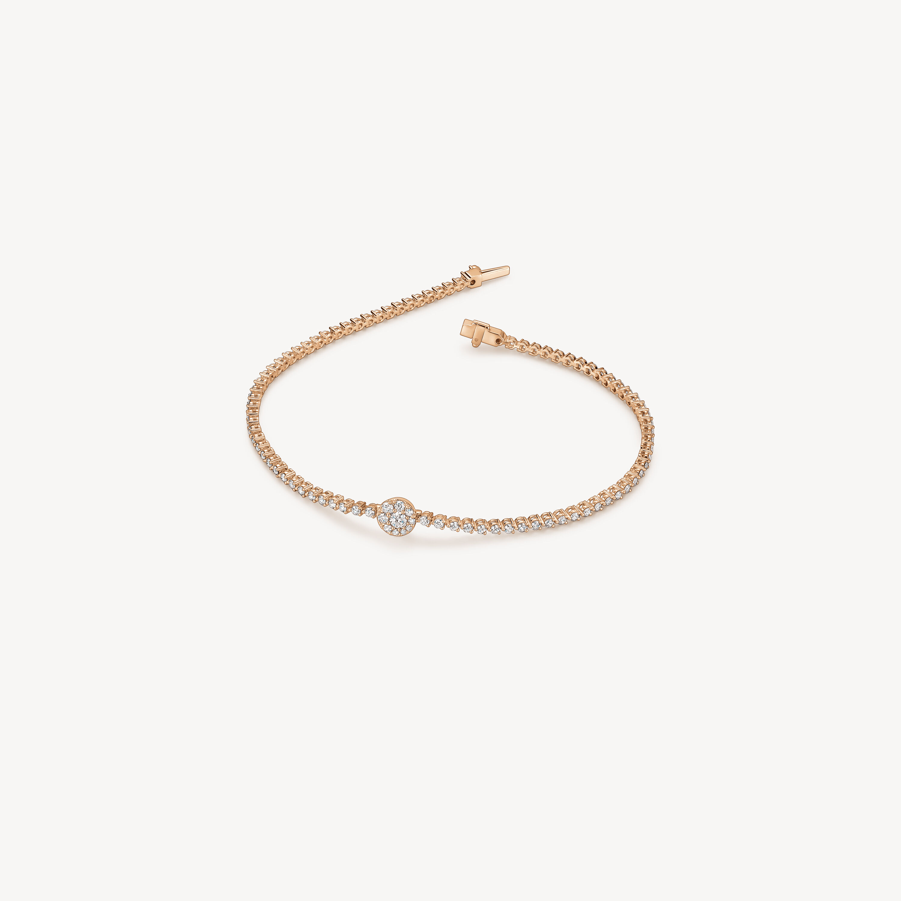 Tessa Circle 钻石手链, 18K 玫瑰金, large