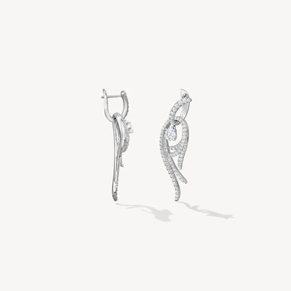 VELA Twisted Drop 钻石耳环 (小), 18K 白金, large