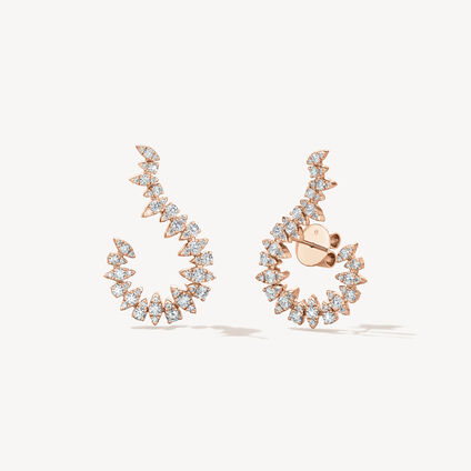 Aerial Twisted Sunburst Earrings, 18K Rose Gold, large