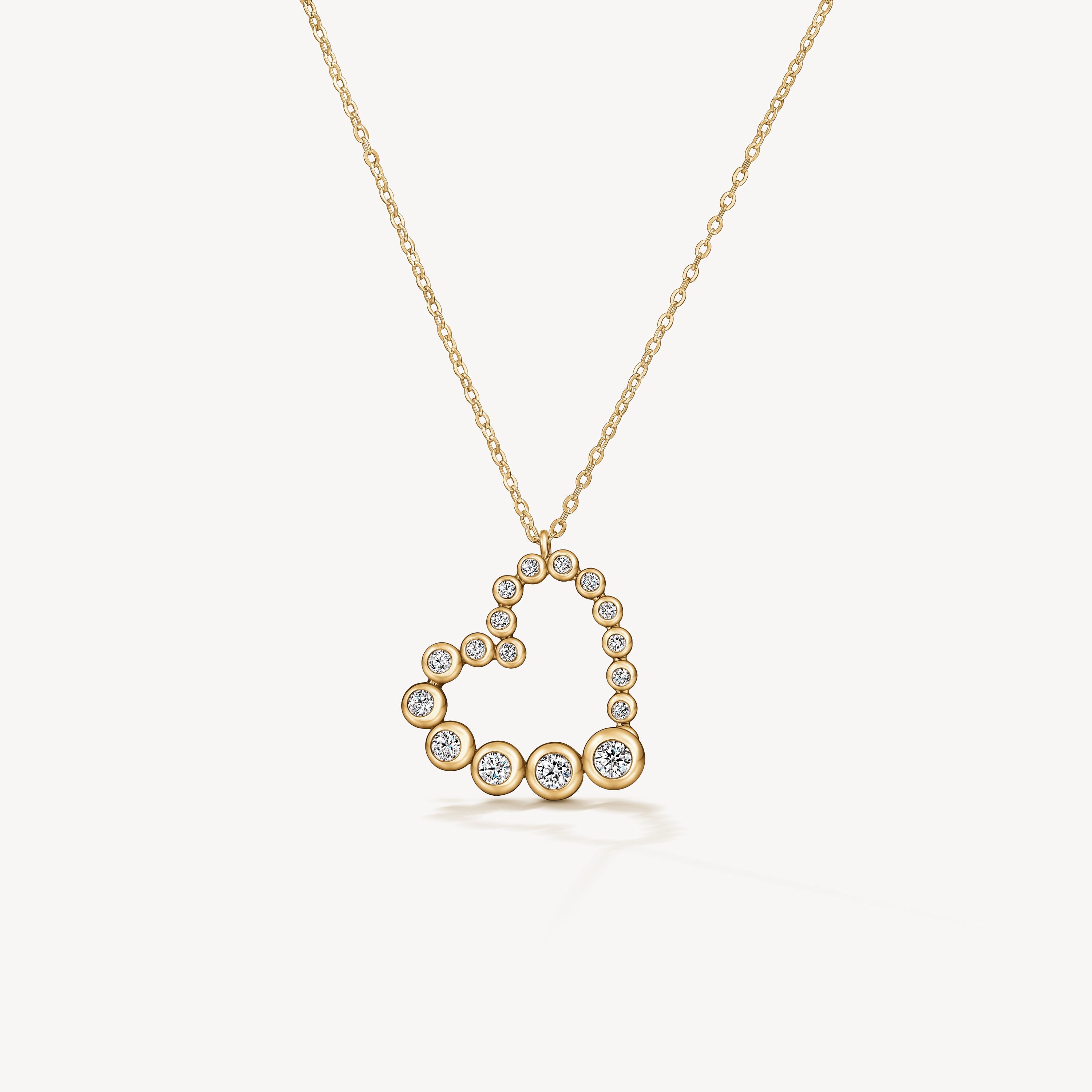 DREAM Heart 钻石项链（小）, 18K 黄金, large