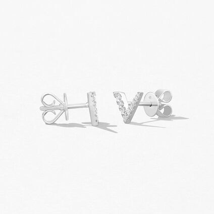 Charmed V Earrings, 18K 白金, large