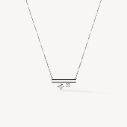 BARRE Floating 迷你钻石项链, 18K 白金, large