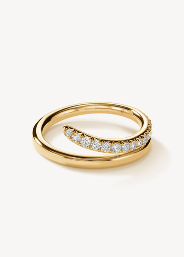 VELA French Cut Pavé Diamond Ring, 18K Yellow Gold VELA French Cut Pavé Diamond Ring, 18K Yellow Gold, large