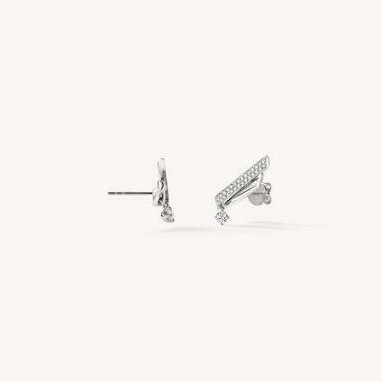 INSIDE/OUT Diamond Flip Climber Earrings, 18K White Gold, large