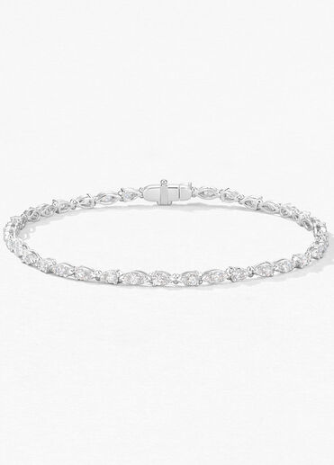 Aerial Dewdrop Line Bracelet Small, 18K White Gold Aerial Dewdrop Line Bracelet Small, 18K White Gold, large