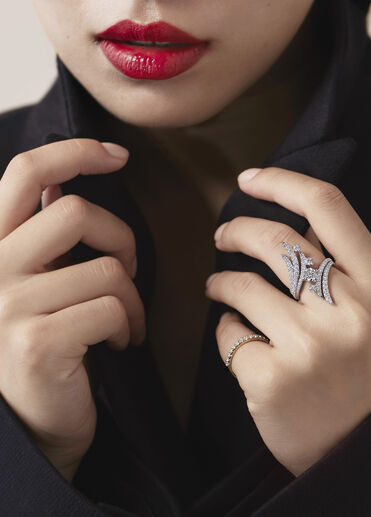 Vela Bypass Cocktail Ring, 18K White Gold Vela Bypass Cocktail Ring, 18K White Gold, large