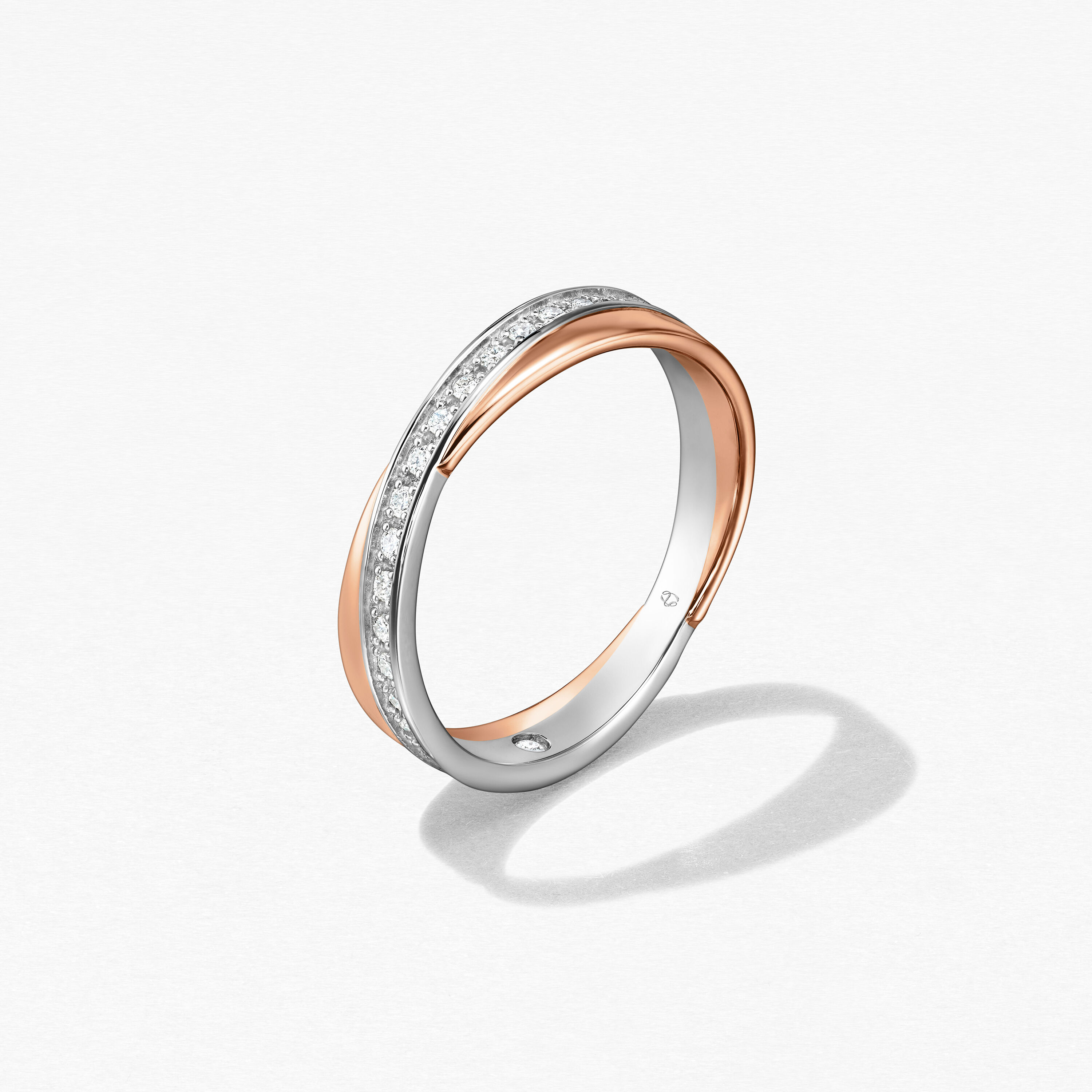 Embrace Wedding Band, Platinum and 18K Rose Gold, large