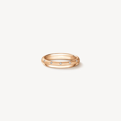 Love Satin Finish 结婚对戒, 18K 玫瑰金, large