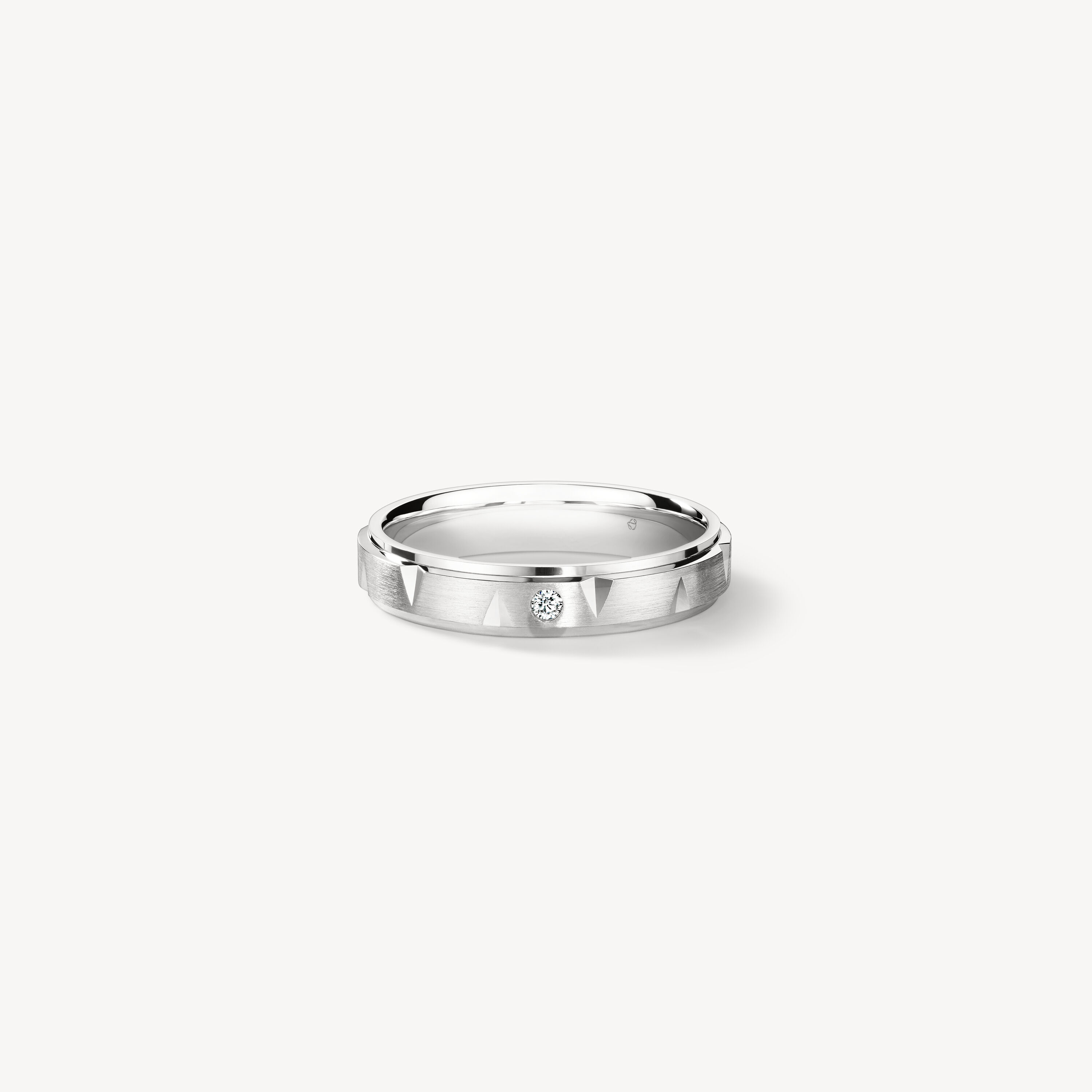 Love Chevron 结婚对戒 , 铂金, large