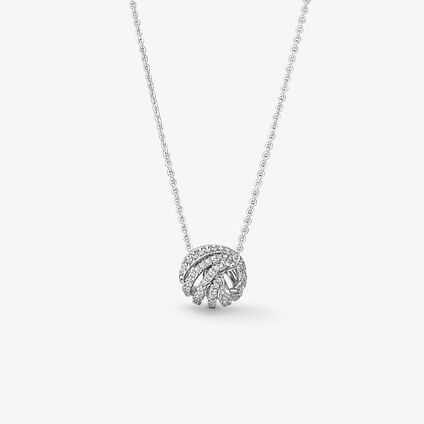 VELA Ethereal Rondel 钻石项链, 18K 白金, large