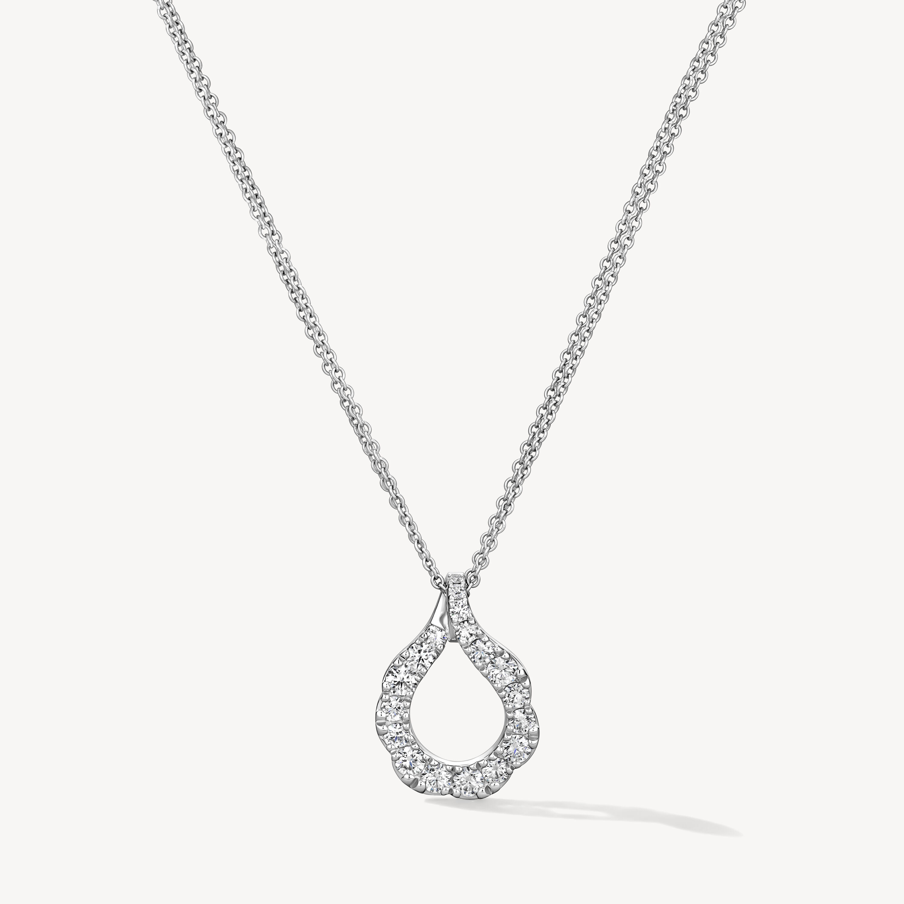 Lorelei Crescent 钻石项链, 18K 白金, large