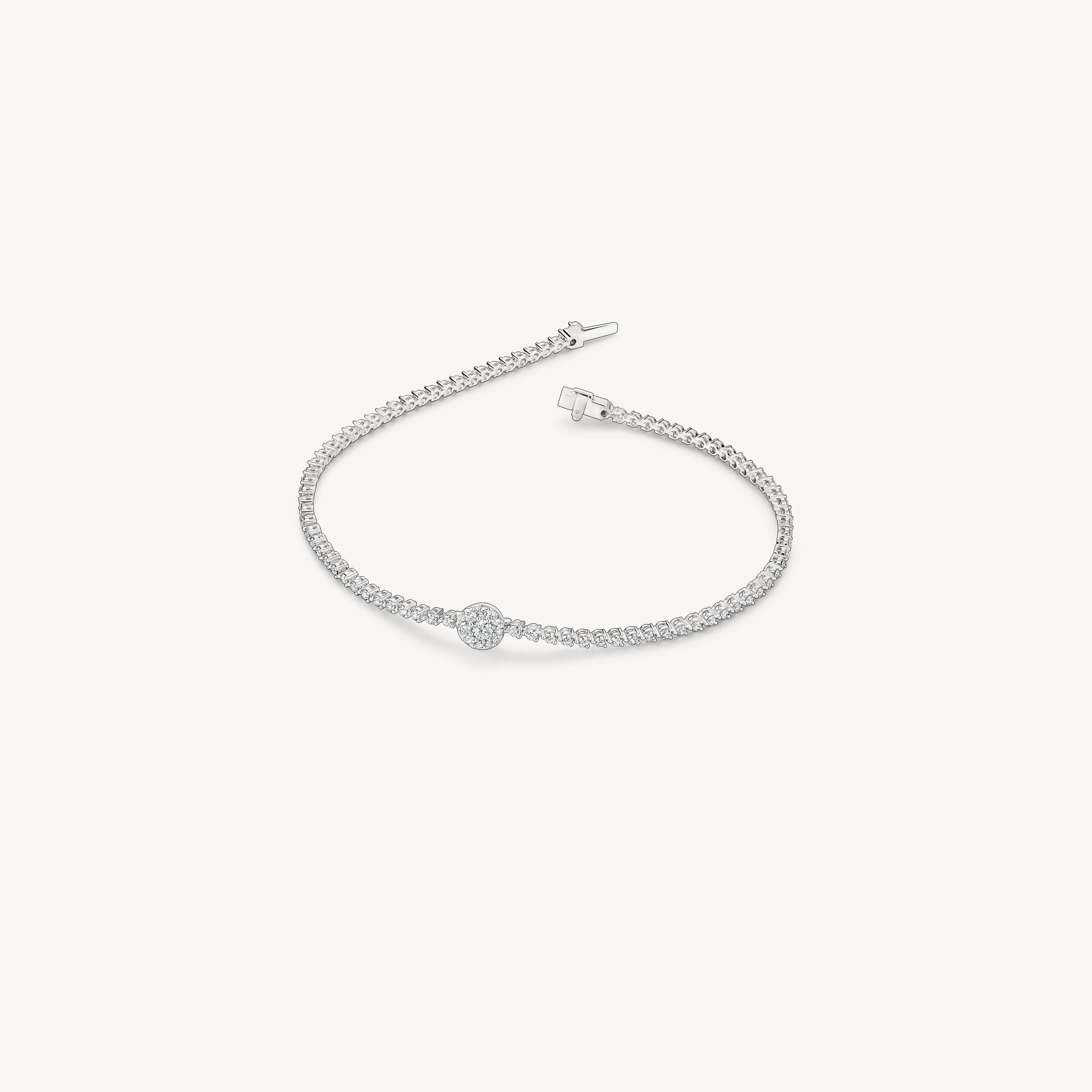 Tessa Circle 钻石手链, 18K 白金, large