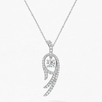 Vela Twisted Pendant, 18K White Gold, large