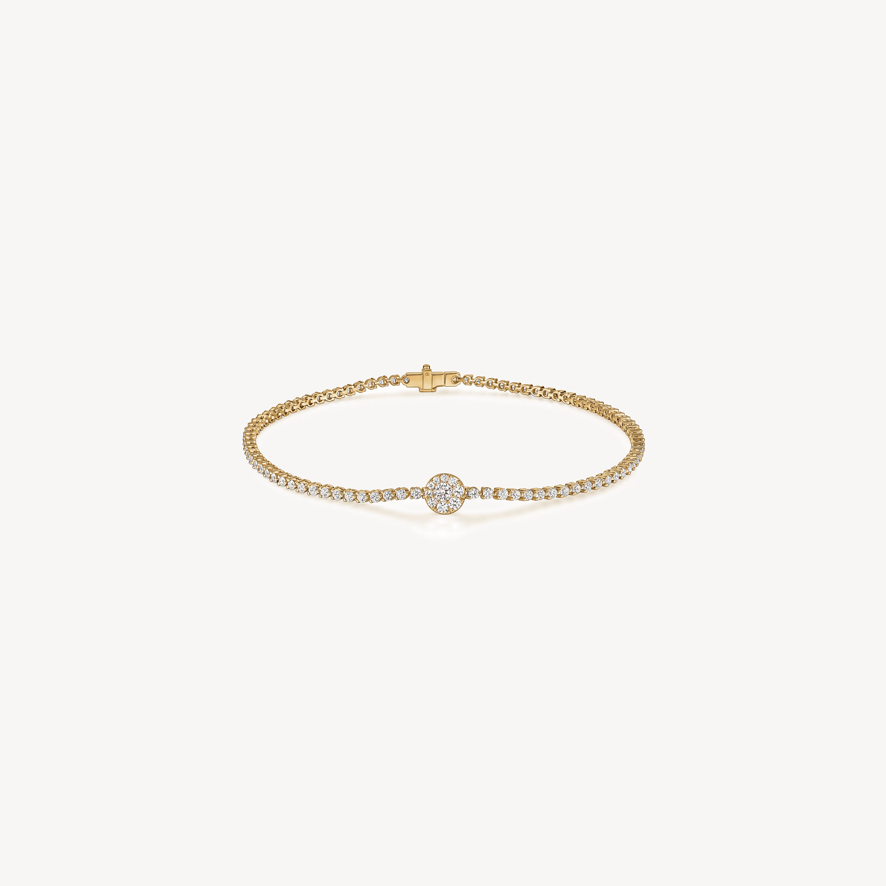 Tessa Circle 钻石手链, 18K 黄金, large